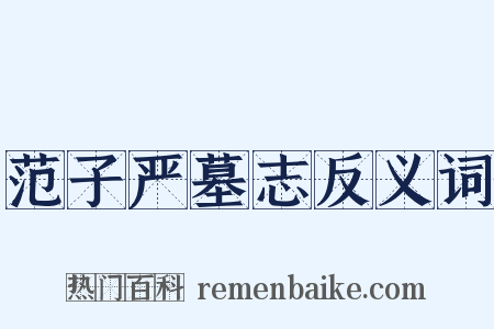 范子严墓志反义词是什么意思的图片